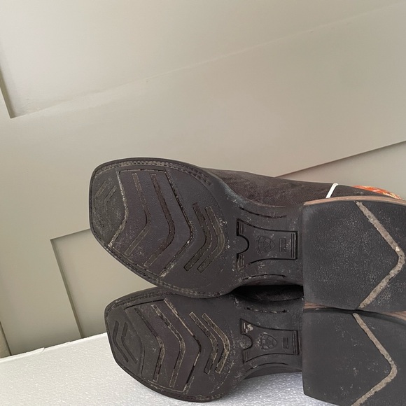 Ariat Western Cowboy Boots Brown Orange - Picture 10 of 12